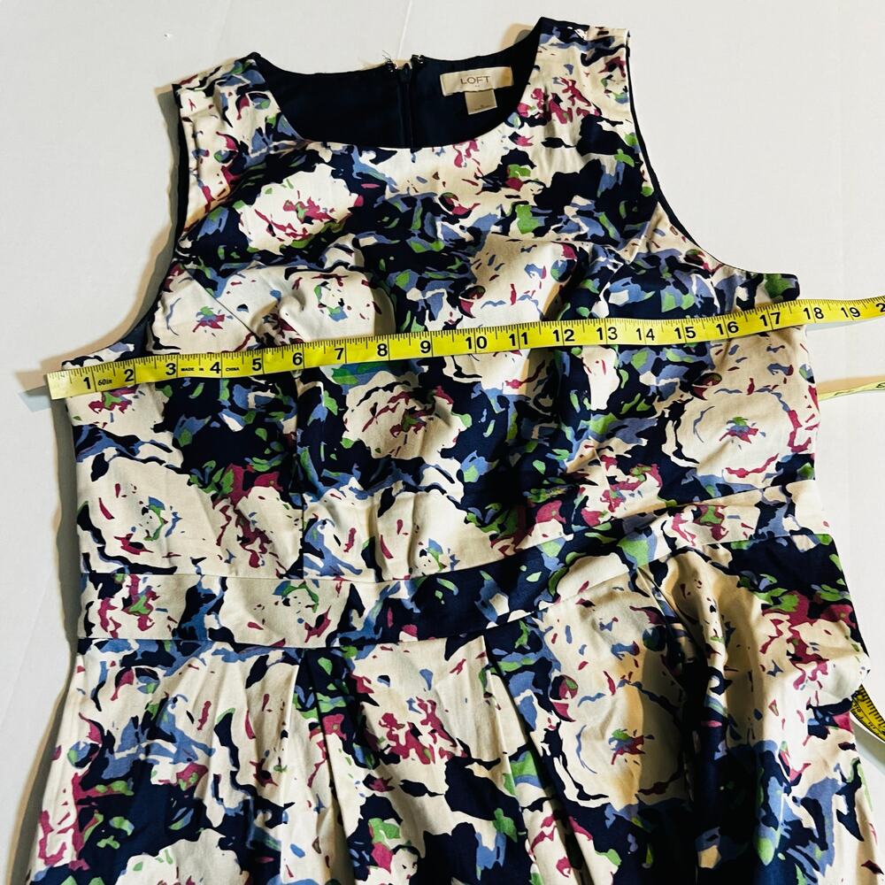 Ann Taylor Loft Abstract Floral Sleeveless Dress Size 6 Multicolor - Picture 4 of 6